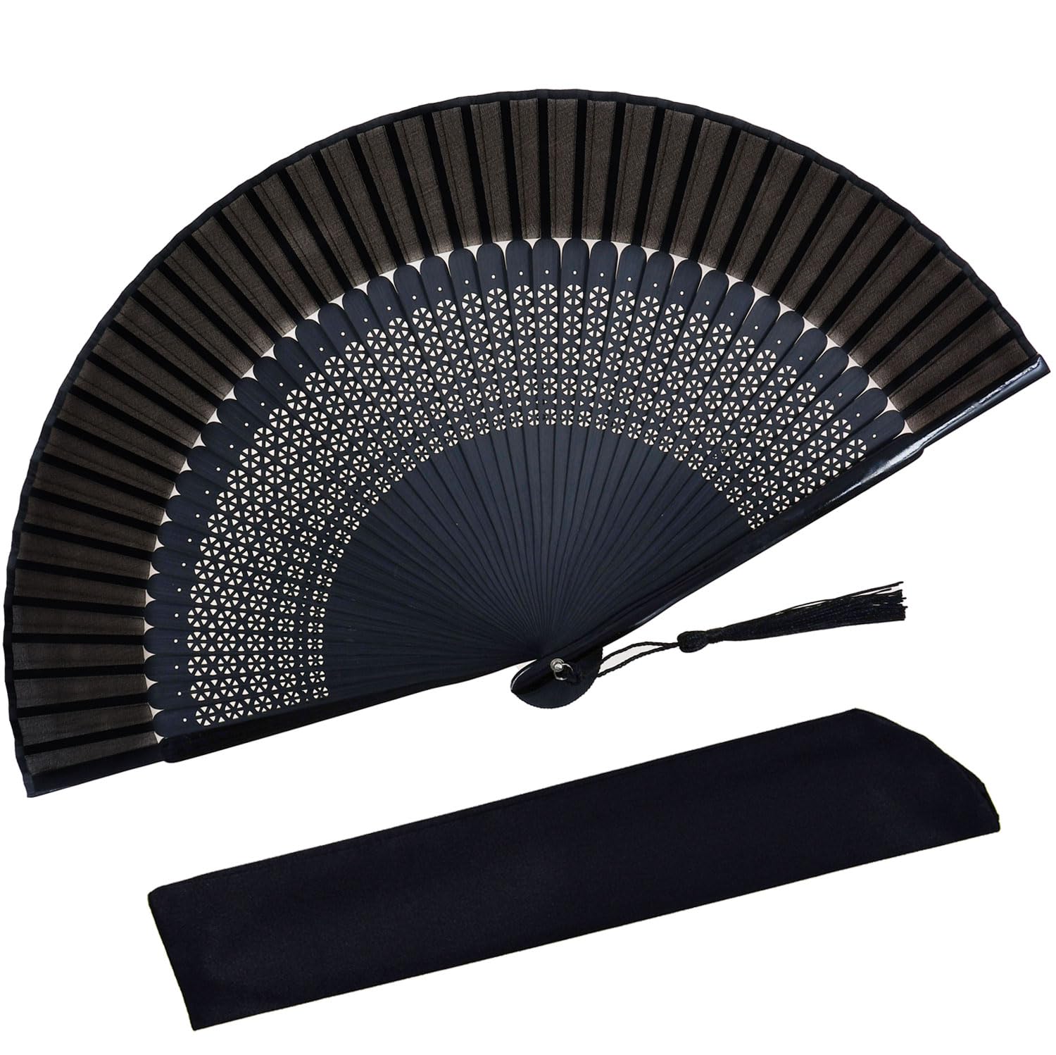 STHUAHE Hand Held Fan for Women Foldable, Chinese Japanese Vintage Bamboo Silk Folding Fans Hand Fan for Dance Music Festival Wedding Church