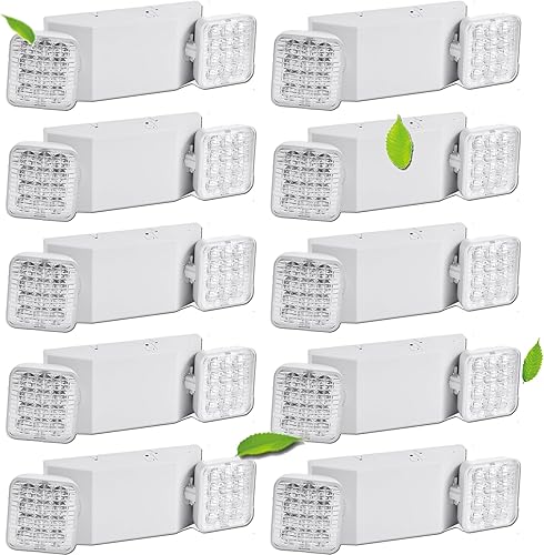 Miniatura 10 de Fyngntny Paquete de 24 luces LED de emergencia, luces de emergencia comerciales con batería de respaldo, luz de emergencia de doble cabezal para el