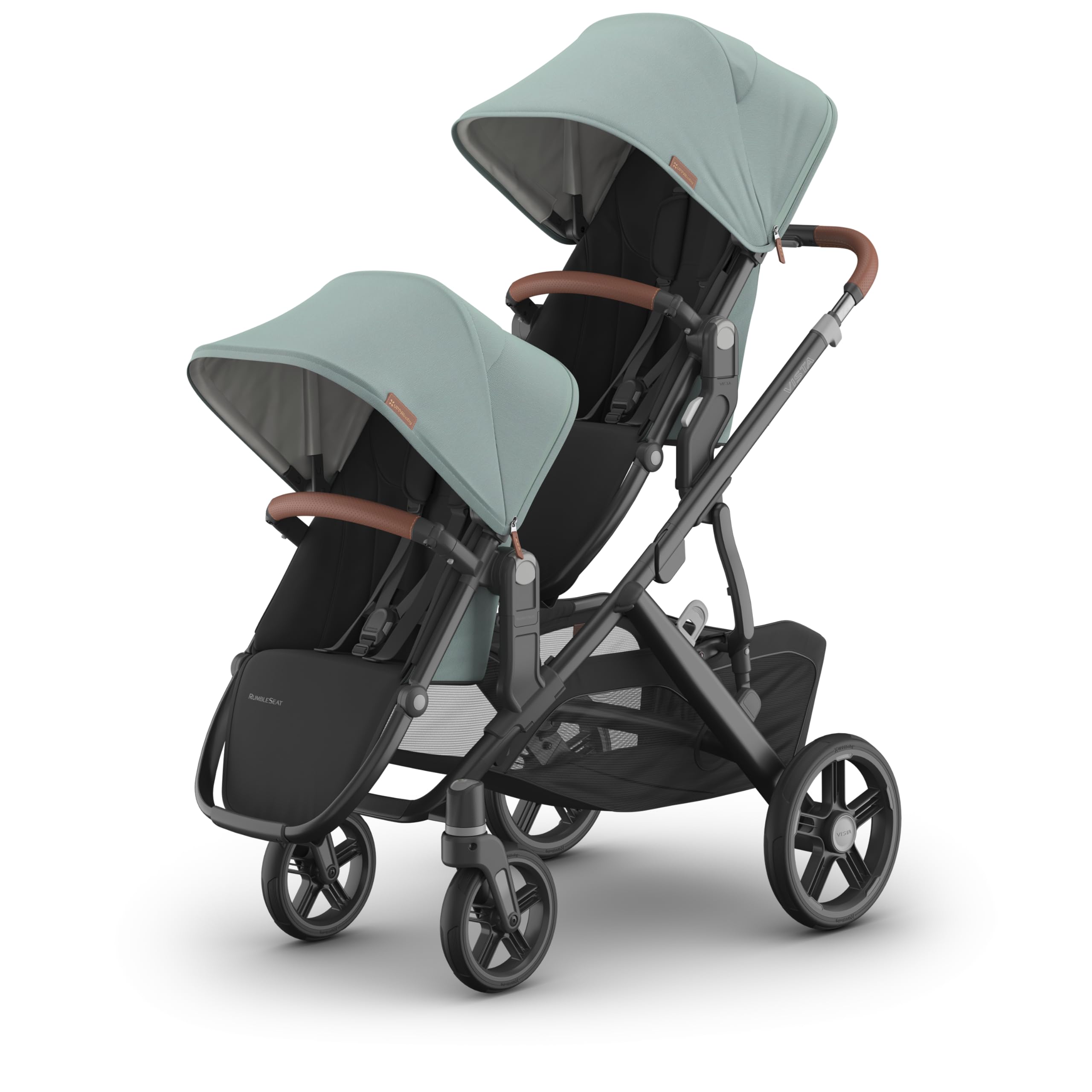 UPPAbaby Vista V3 Stroller + RumbleSeat V3 - Convertible Single-to-Double Stroller System - Toddler Seat, RumbleSeat Accessory, Adapters Included