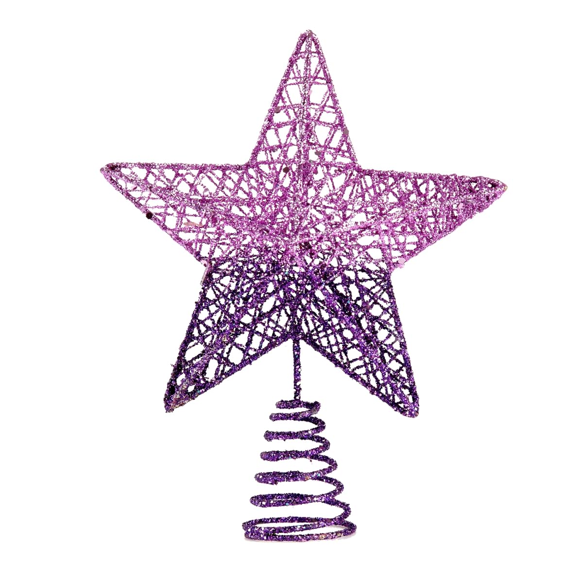 BinaryABC Weihnachtsbaumspitze Stern, glitzernde Weihnachtsbaumdekoration, 20 cm (violetter Farbverlauf)