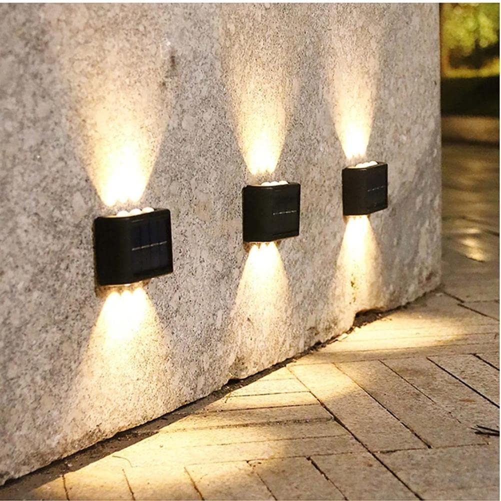 Solar Outdoor Wall Lights, Modern LED IP65 Waterproof Exterior Wall Lamp,Outdoor Surface Mount Rainsafe Black Up Down Porch Staircase Hallway Garage