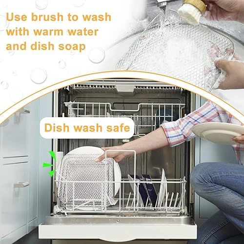 Miniatura 8 de Estante apilable para freidora de aire, 3 piezas, cesta apilable para freidora de aire, estante de acero inoxidable, accesorios para freidora de