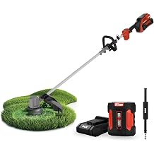 DCK 58V 17" String Trimmer Cordless, AI Adaptive Speed, Brushless Weed Eater & Edger with Dual-line Auto Feed, 6000RPM, 4.0Ah Battery, Dual Safety Switch, Electric Weed Wacker with Shoulder Strap