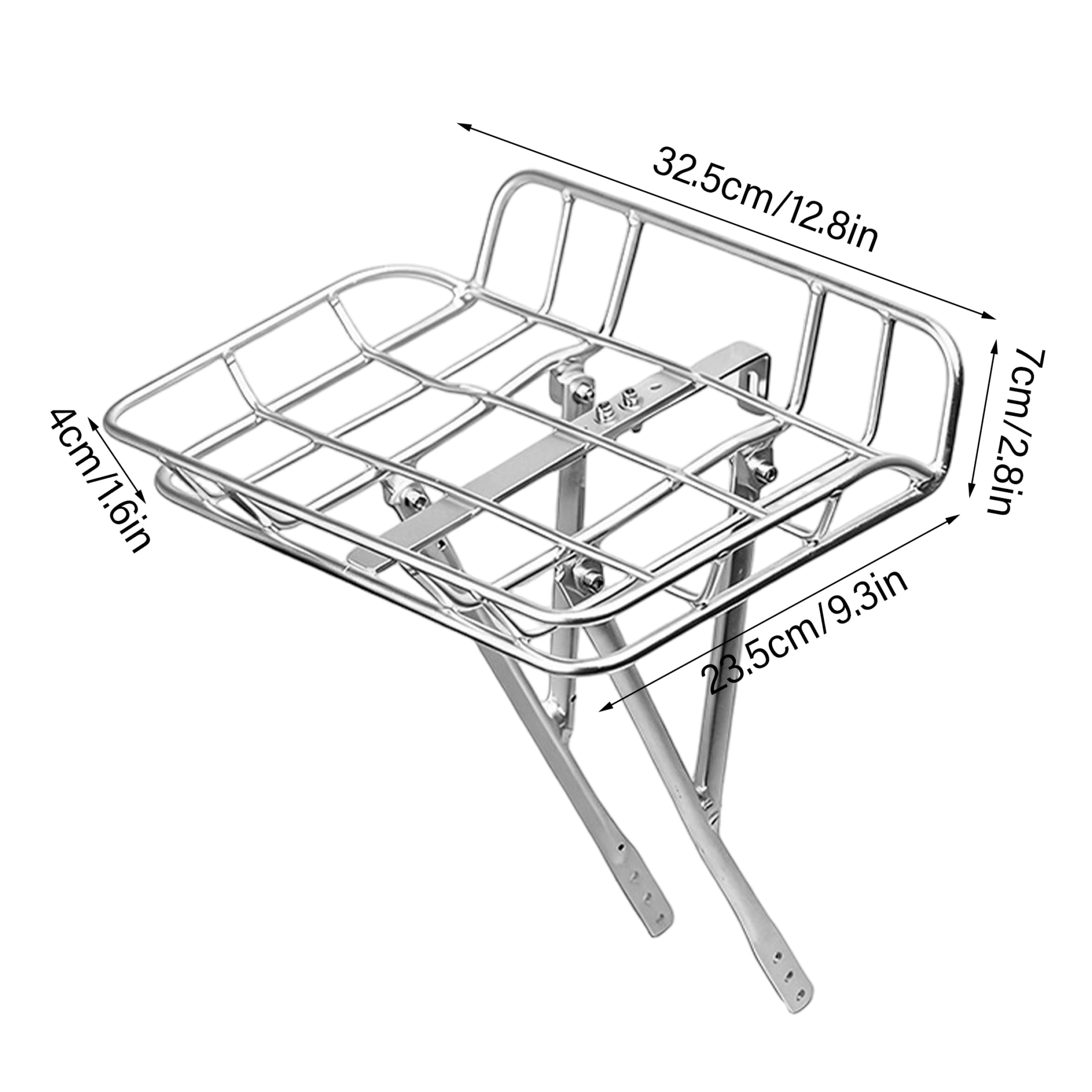 Panier de vélo Avant, Aluminium, Argent, pour vélos d'enfants de 20 Pouces. | Construction légère en aluminium, convient aux vélos pour enfants de 20 pouces, pour transporter de petites marchandises