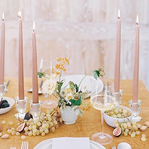 Miniatura 7 de 18 portavelas cónicos de vidrio a granel, portavelas de cristal transparente, elegantes portavelas cónicos a granel para centro de mesa, boda,