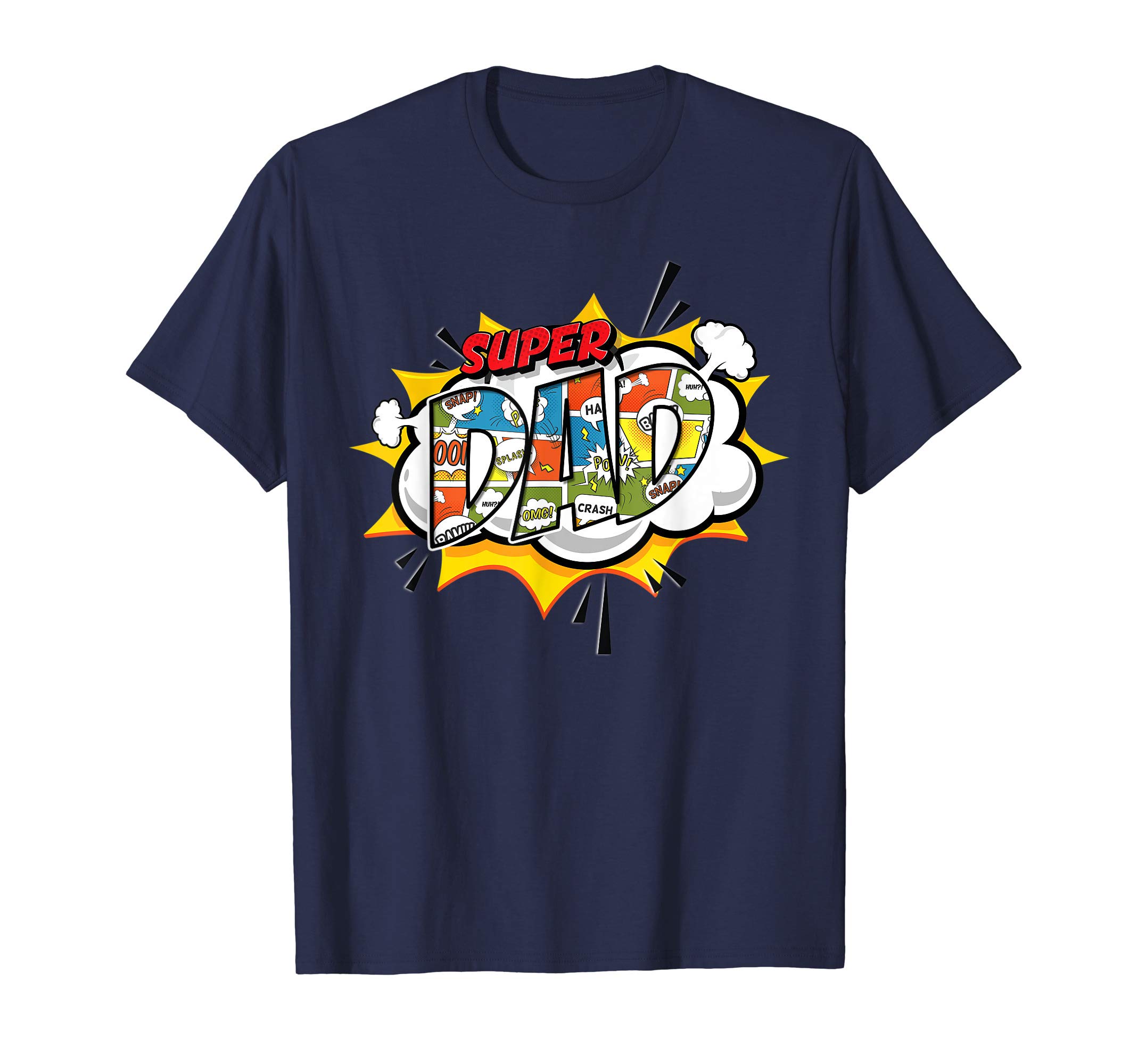 Superhero Dad T-shirtSuper Dad Comic T-shirt for Fathers T-ShirtOEKO-TEX STANDARD 100