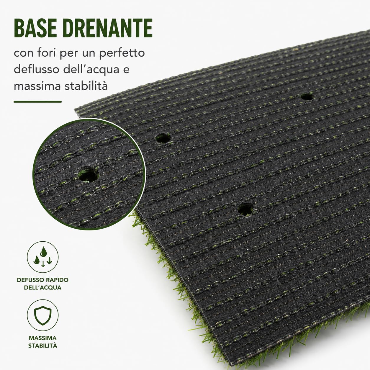 Erba Sintetica Premium 20 mm con Filato Verde e Beige Effetto Naturale – Tappeto Erba Artificiale Drenante con Protezione UV – Ideale per Giardino, Terrazzo, Balcone, Piscina ed Eventi (1 x 3 Metri)