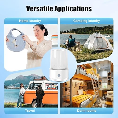 Miniatura 6 de Lavadora de ropa interior, mini lavadora portátil, mini lavadoras mejoradas 2025, lavadora inalámbrica recargable, taza de lavandería para brasier,
