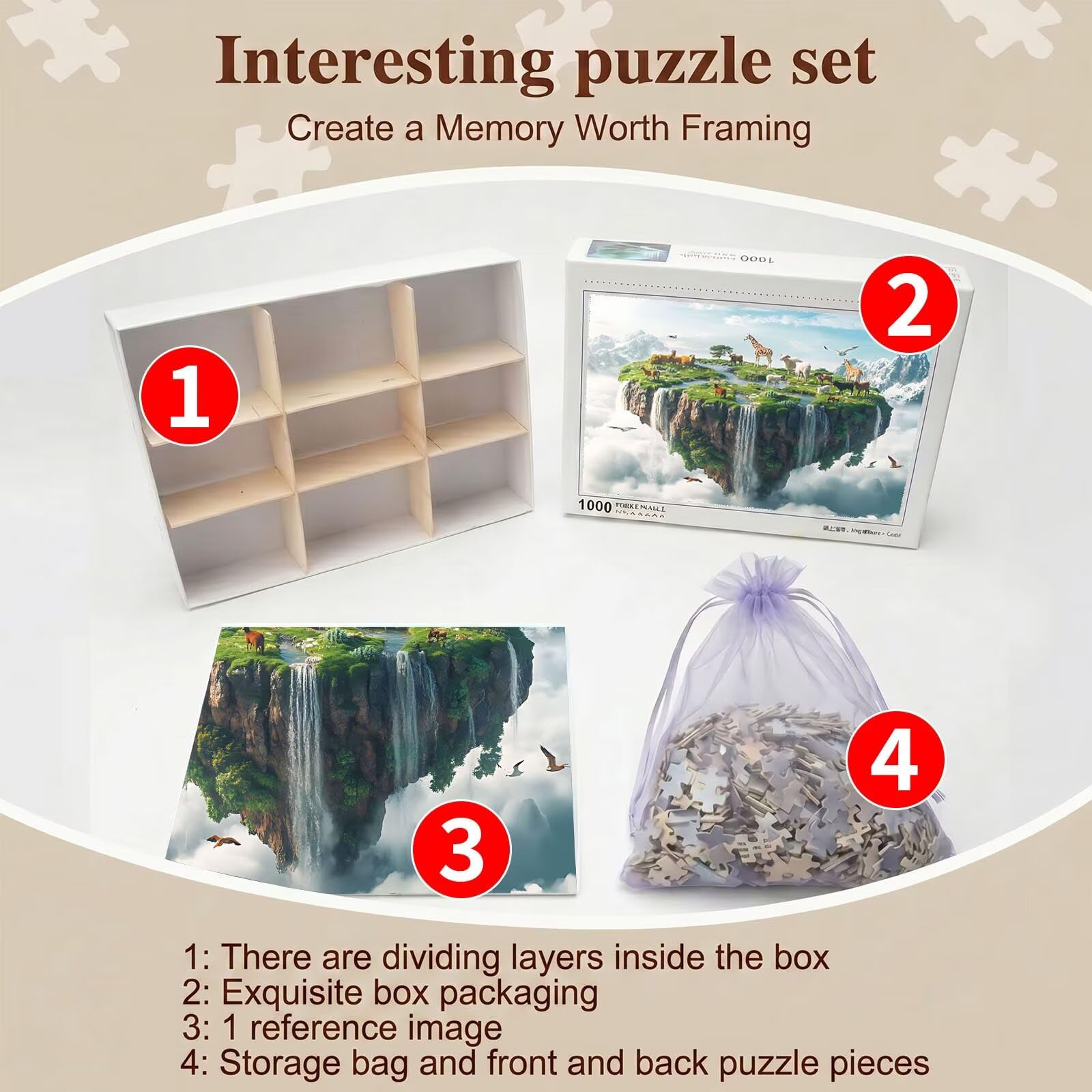 Puzzle 2000 Teile, Holzpuzzle Erwachsene 99 x 70 cm, Kniffliges Denksport Spiel, Großer Puzzlespaß für anspruchsvolle Liebhaber,Familienspiel, Puzzles für Dekor und Geschenk Tier kleine Insel-2 f0-160