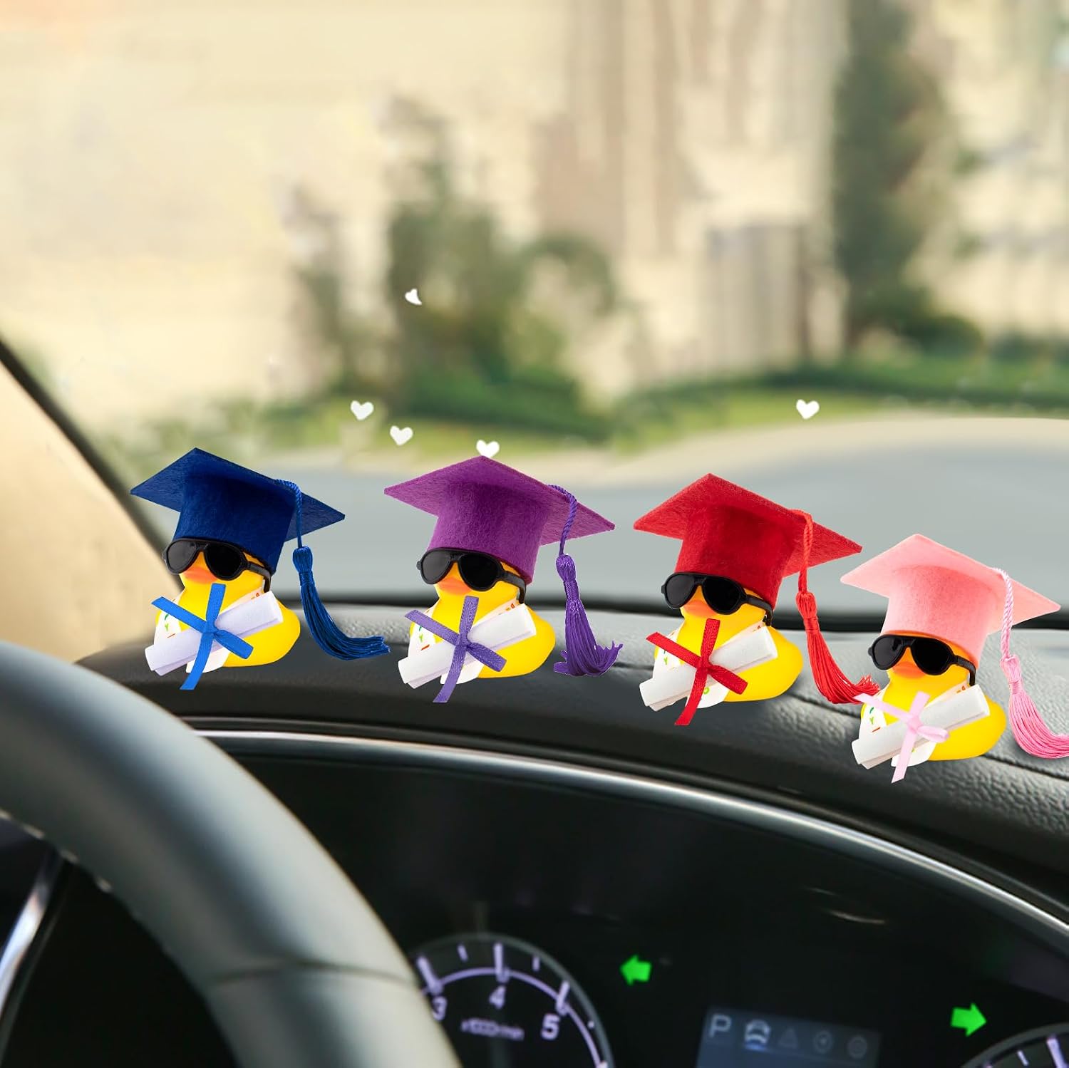 wonuu Rubber Duck Car Decoration Color Graduation Gift, Graduation Sash Certificate for Associate, Bachelor, Graduates, Master, Doctor, Blue