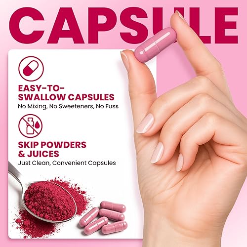 Miniatura 4 de Cápsulas de remolacha  Suplemento de polvo de raíz de remolacha sin OMG de 1300 mg  60 cápsulas veganas para energía natural, flujo sanguíneo y