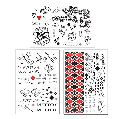 Miniatura 5 de 5 hojas de tatuajes temporales de tatuajes adhesivos perfectos para Halloween, cosplay, disfraces y accesorios de fiesta