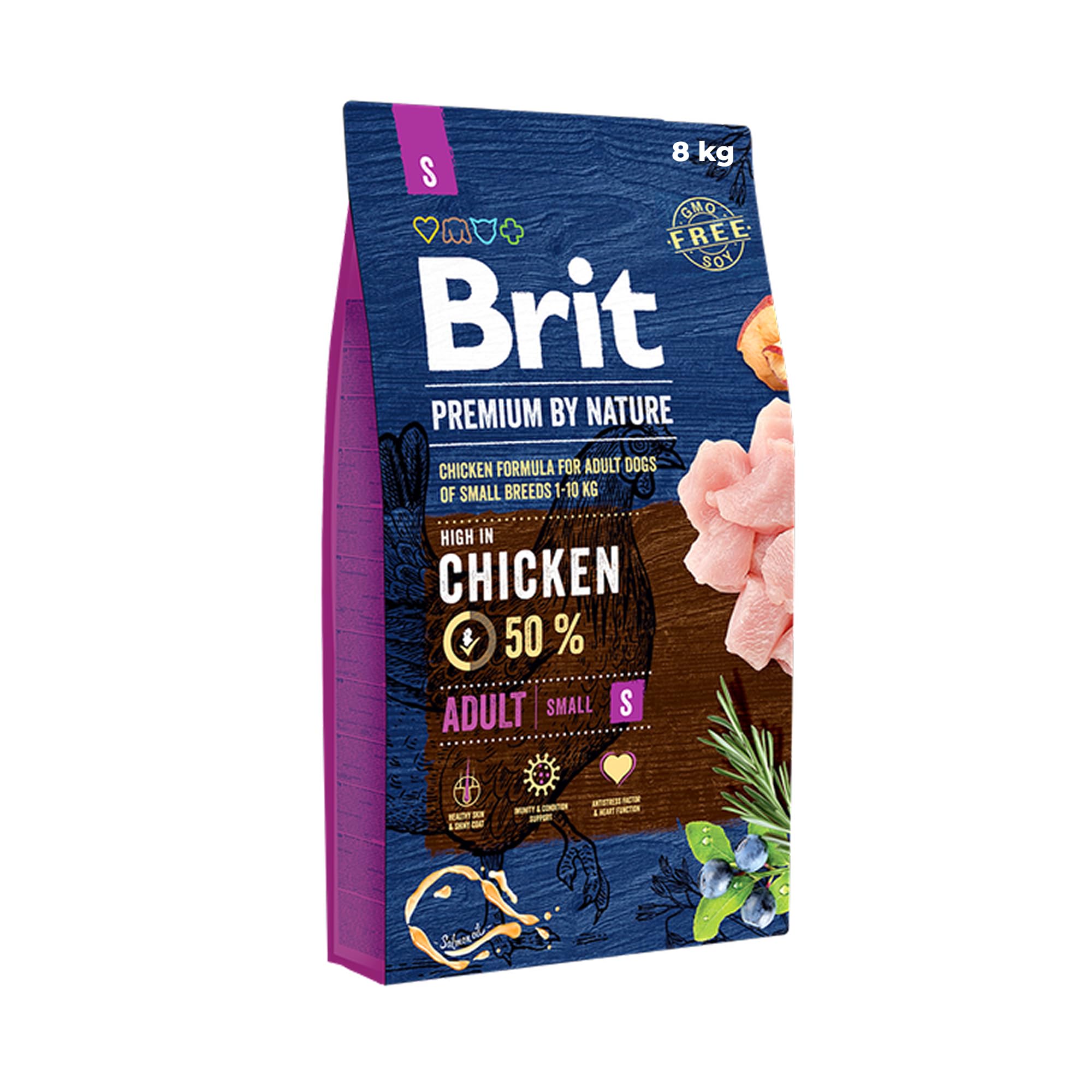 BRIT Premium Croquette pour Chien Adulte 8 kg Taille S
