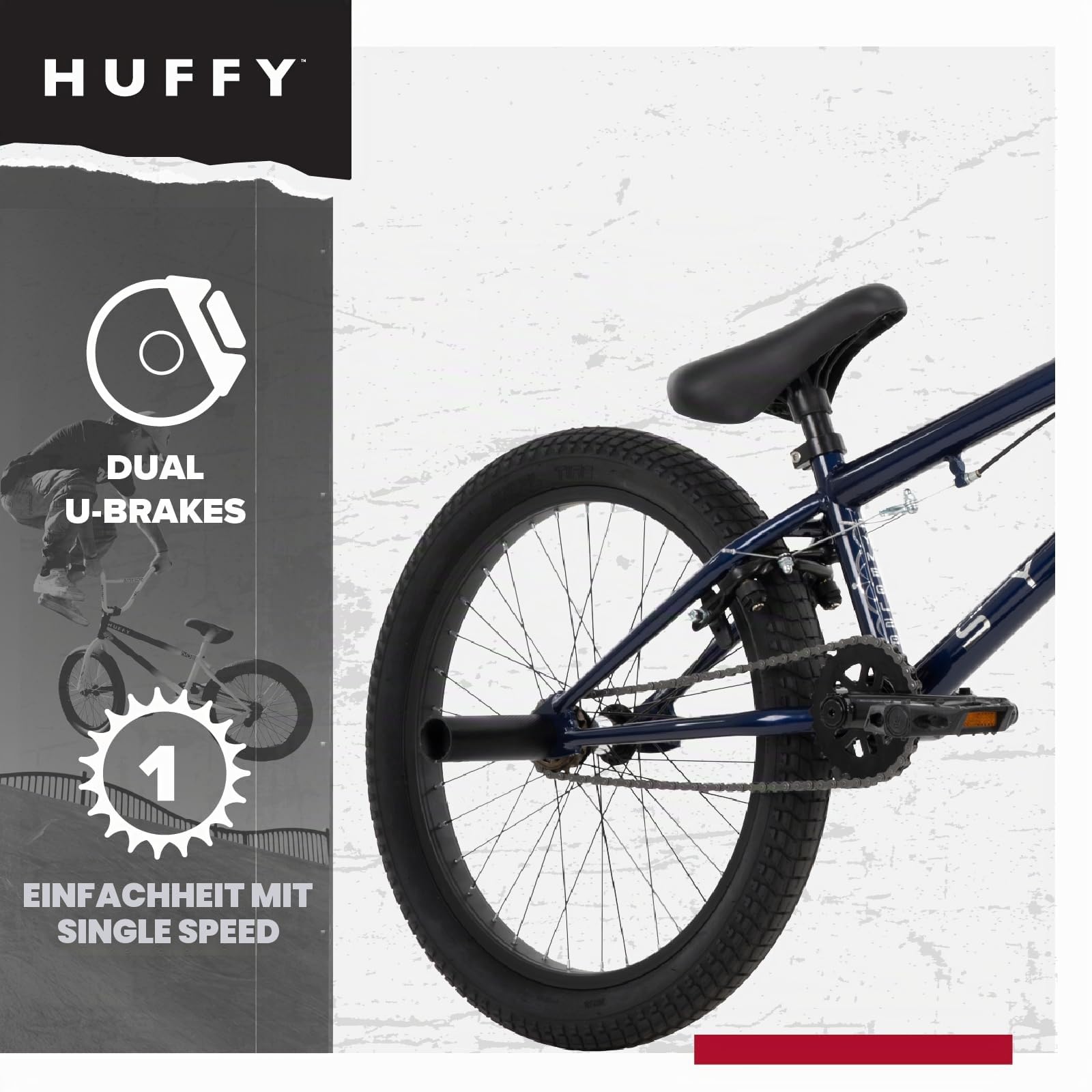 Symbol Freestyle BMX-Fahrrad, 16-Zoll oder 20-Zoll, Rot, Blau, Sibler