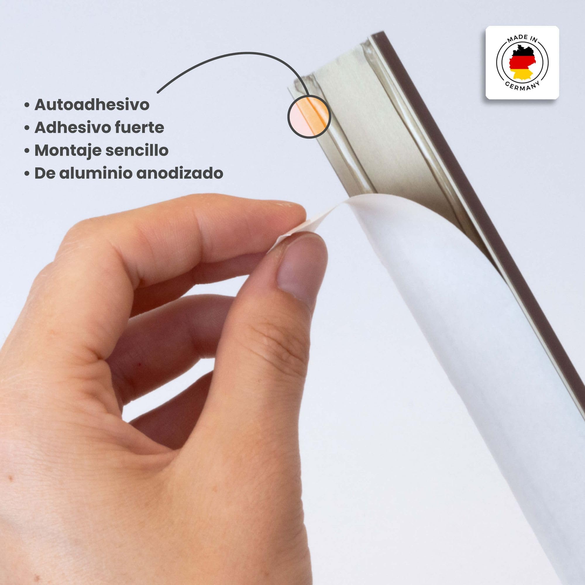 Perfil autoadhesivo para cantonera de escalera de 135 cm x 25 mm x 10 mm de aluminio, perfil de suelo para ángulo de escalera champán
