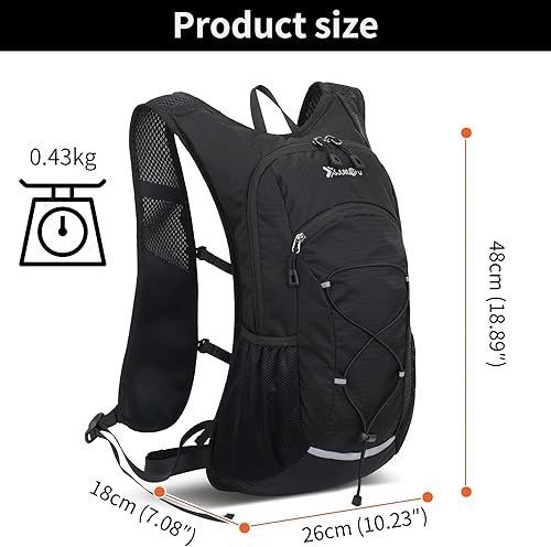 Miniatura 5 de DOJUNS Mochila de senderismo ligera Mochila de viaje 20L impermeable Mochila de senderismo Mochila de camping para hombres y mujeres (negro)