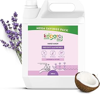Koparo Handwash Liquid | Natural Handwash Refill Pack 5 Litre Can | pH Balanced Germ Protection | Lavender Fragrance | Infused With Tea Tree Oil And Glycerin | Safe For All Skin Types