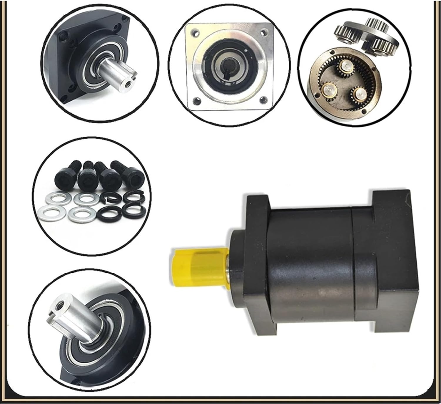 60MM Step-Down for Servo Motor Gearbox Nema 24 Planetary Gearbox Gear Speed Ratio 3/1,5/1,6/1,10/1~216/1 Brushless Motor Reducer(Ratio 36 to 1,14 Input 14 Output)