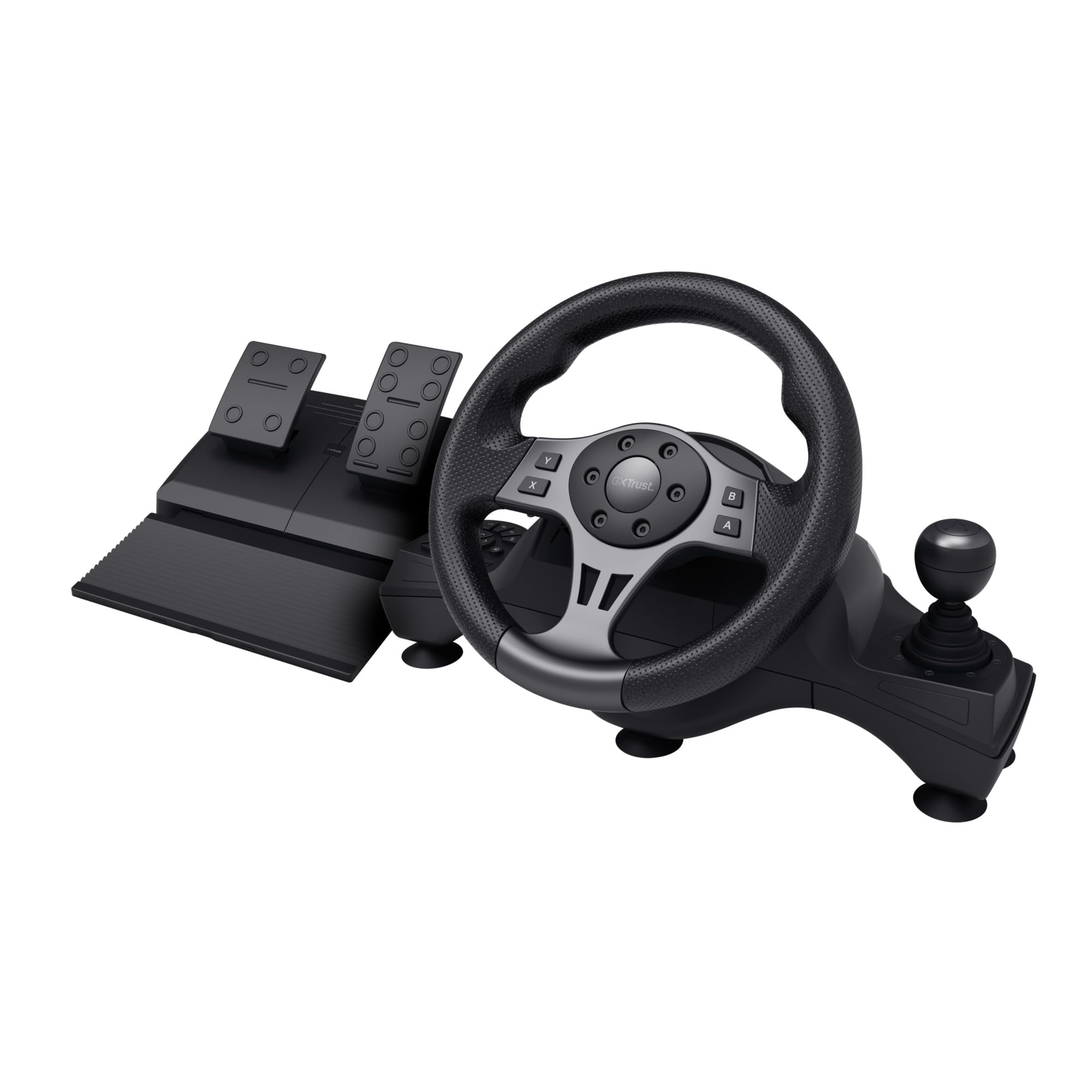 Trust GXT 289 Movi Volante per PS4, PC, Xbox Series X/S, Nintendo Switch, Volante da Corsa da Gaming con Pedali e Leva del Cambio per Simulatore di Guida/Farming Simulator / F1 / Gran Turismo