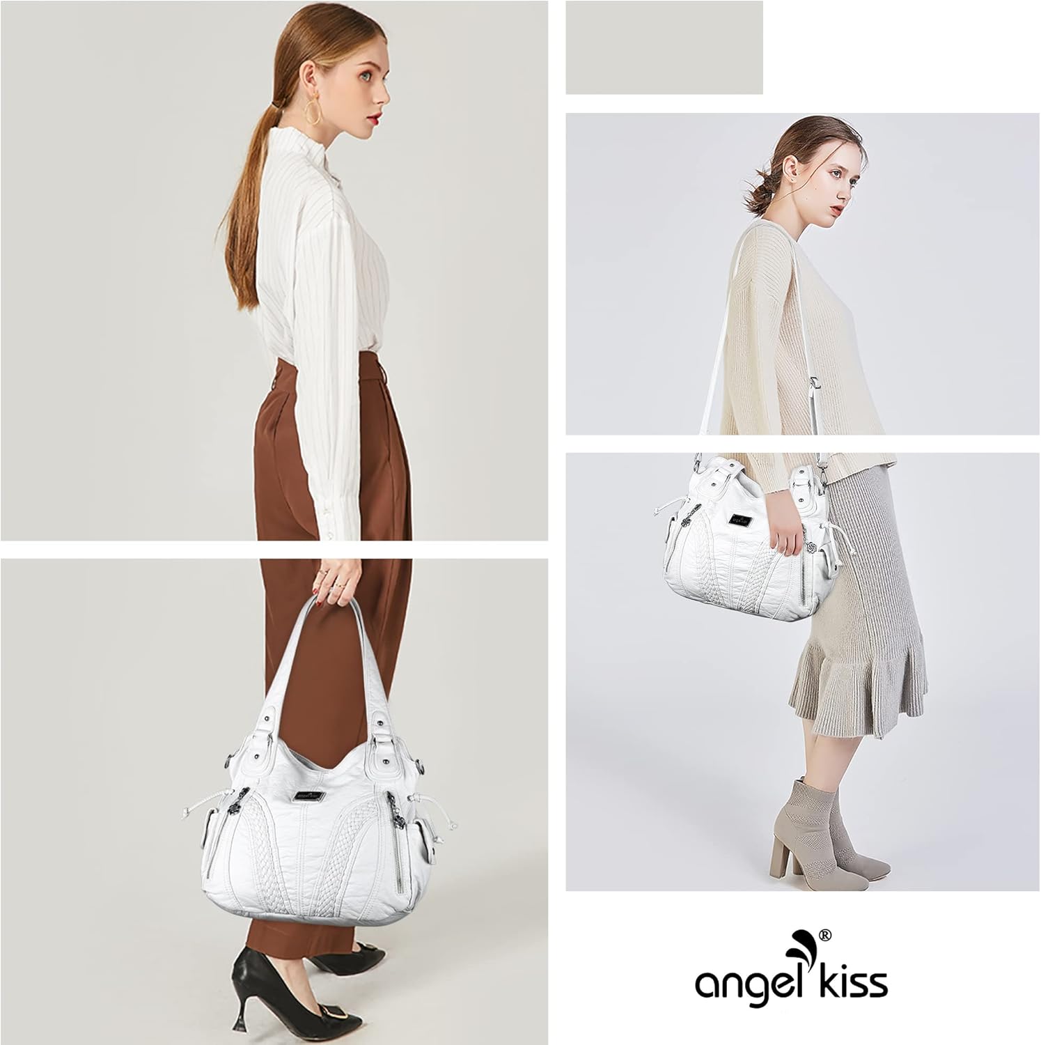 Purses and Handbags Women Fashion Tote Bag Shoulder Bags Top Handle Satchel Purses Washed Synthetic Leather Handbag - Image 6