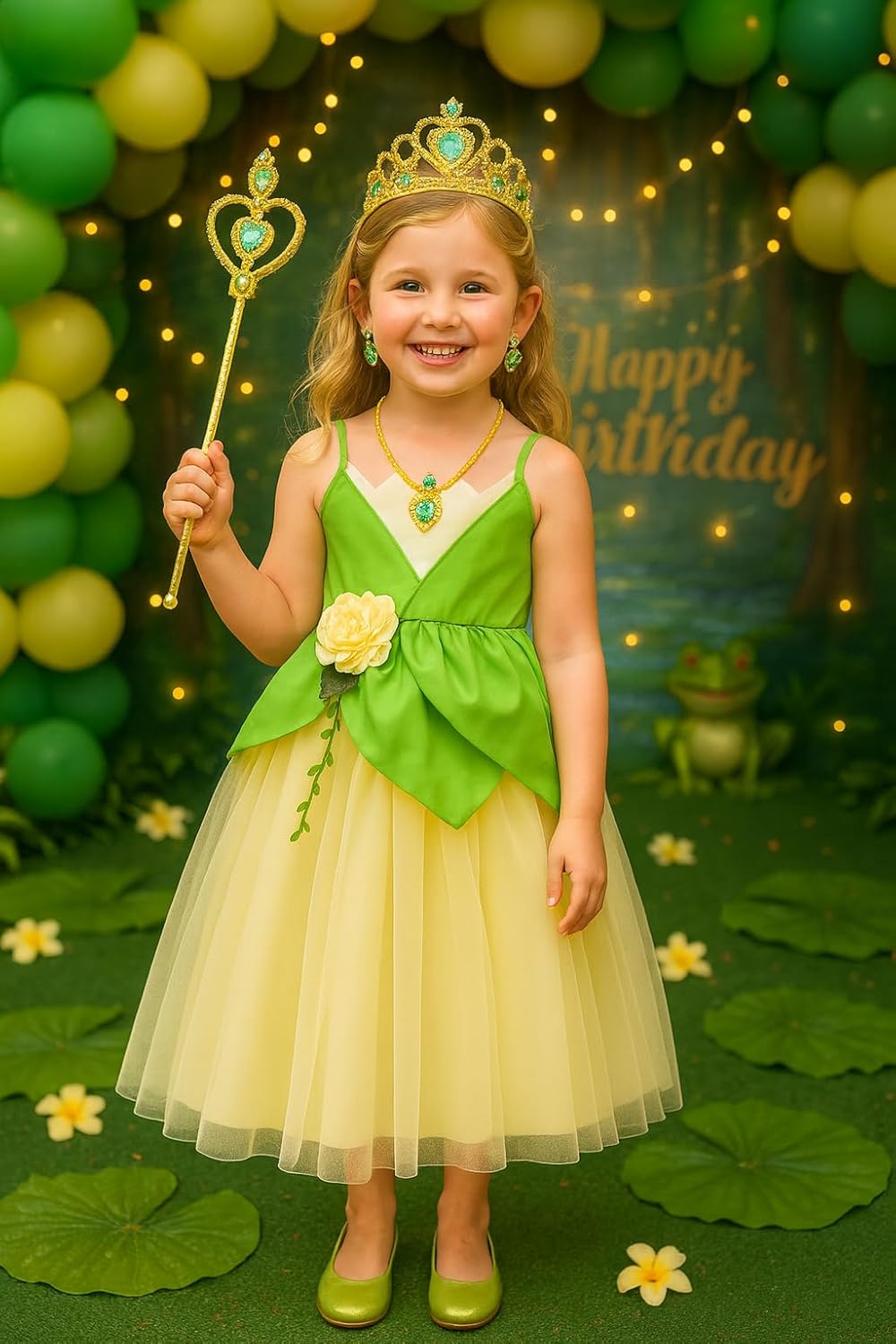 ToLaFio Princess Costume for Girls Princess Dress for Little Girl Cosplay Fancy Party Chritstmas Dress Up Outfits Kids Gift