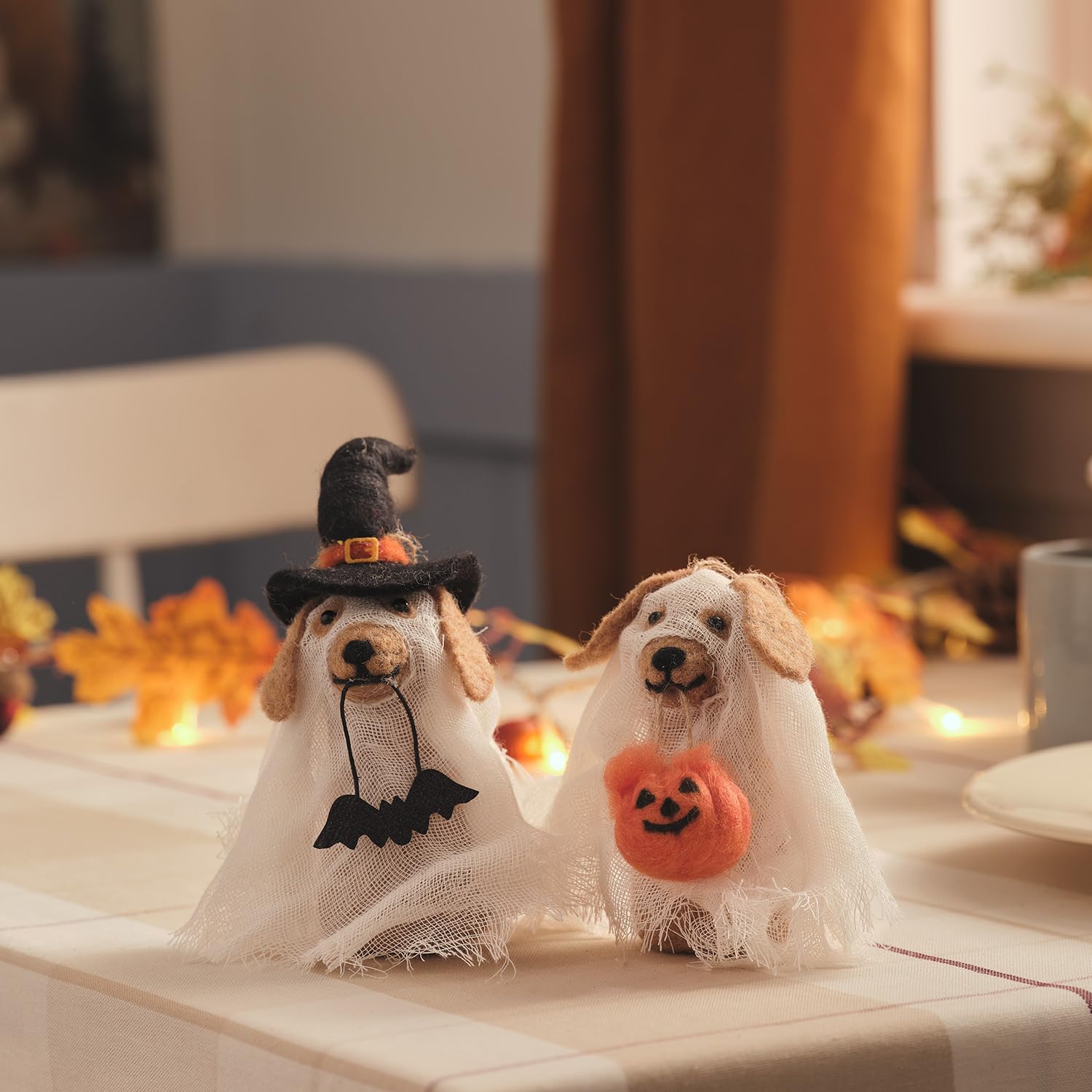 Lights4fun Gordie & George Hanging Ghost Dog Decorations