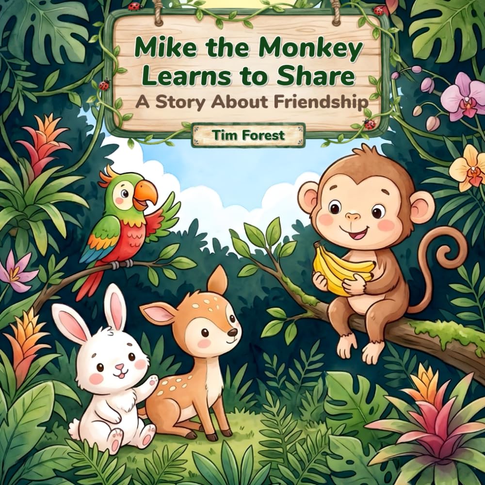 Mike the Monkey Learns to Share: A Story About Friendship (Animal Friends Adventures)
