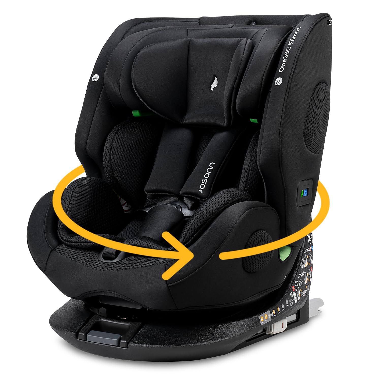 Osann One360 Klimax klimatisierter Kindermit mit Isofix, Reboarder drehbar | Autositz mit Wärme- und Kühlfunktion, 40-150 cm, Kindersitz 0-12 Jahre mit viel Komfort & besonders sicher