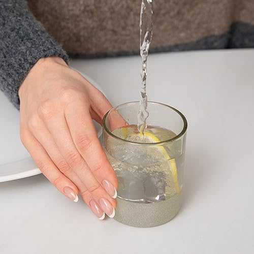 Miniatura 7 de Upcycled - Vasos transparentes para beber  8.45 onzas  Juego de 6 vasos de agua sostenibles  Vasos transparentes respetuosos con el medio ambiente