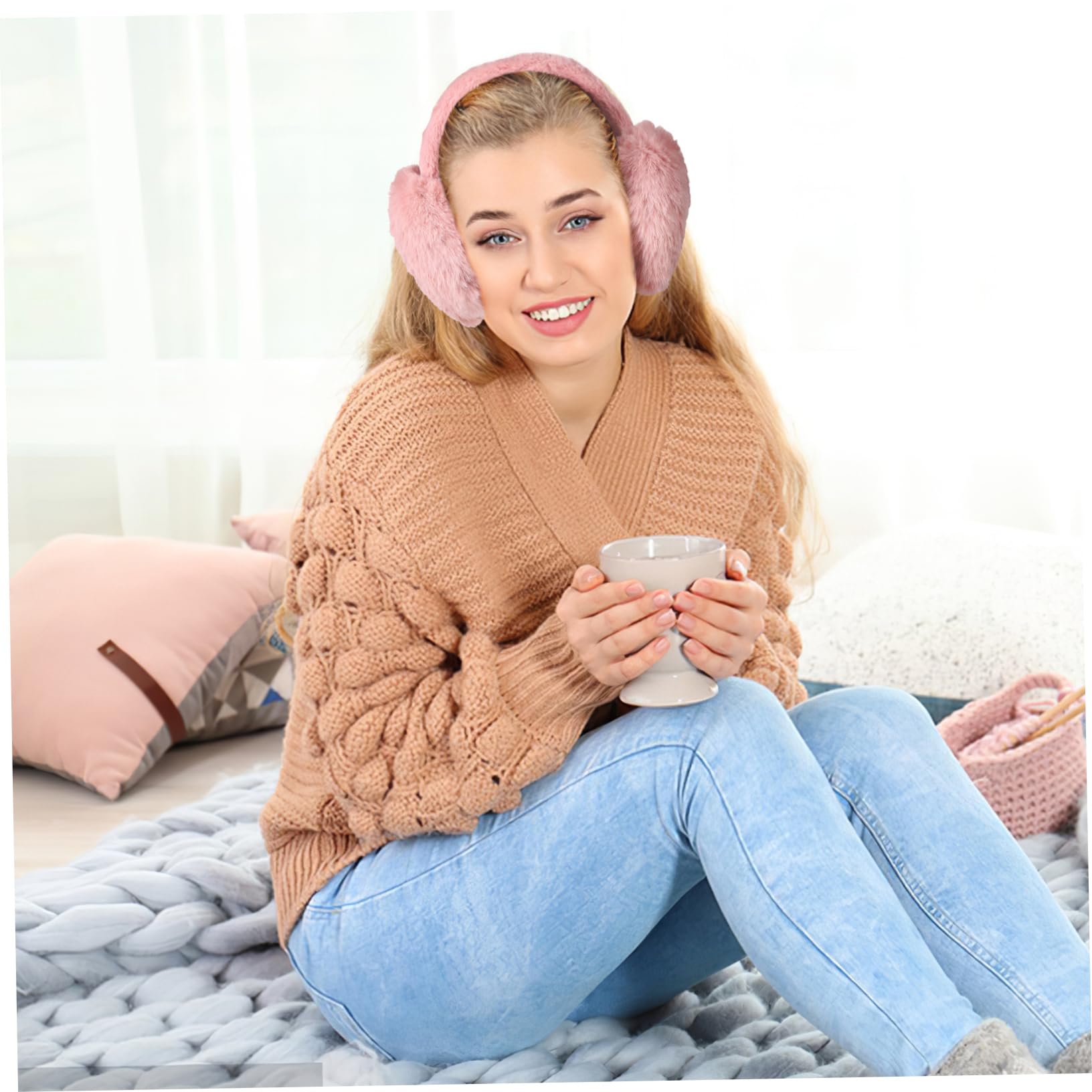 4piezas Orejeras De Invierno Para Mujer Calentadores De Orejas y Cómodos Diseño De Dibujos Animados Orejeras Plegables y Cálidas Para Actividades