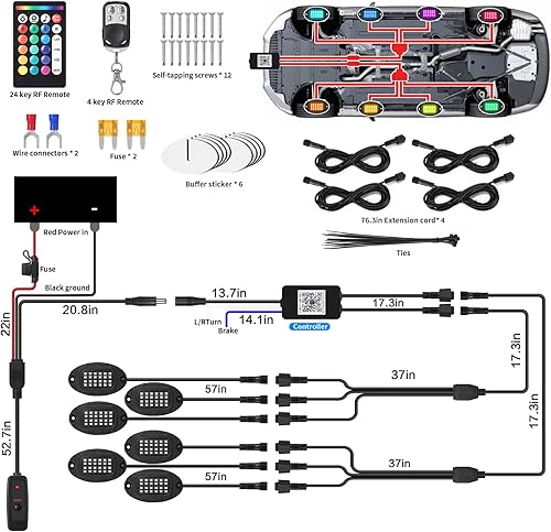 Miniatura 9 de 10 cápsulas RGB de aleación LED Rock Lights para carrito de golf, autos, Jeep, UTV, SUV, ATV RZR Whell Well impermeable, a prueba de óxido, a prueba