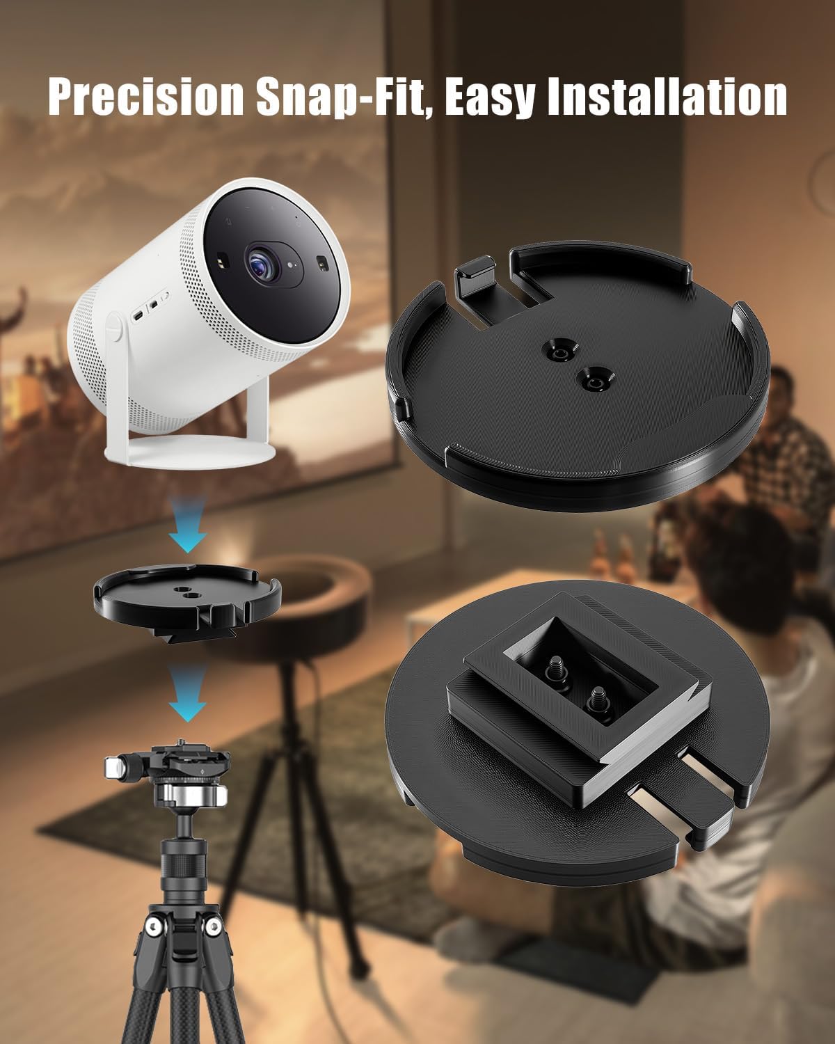 Supporto per treppiede per proiettore adatto per Samsung Freestyle Gen 1 e Gen 2, supporto regolabile antivibrazione, supporto stabile per home theater, film all'aperto, campeggio ed eventi