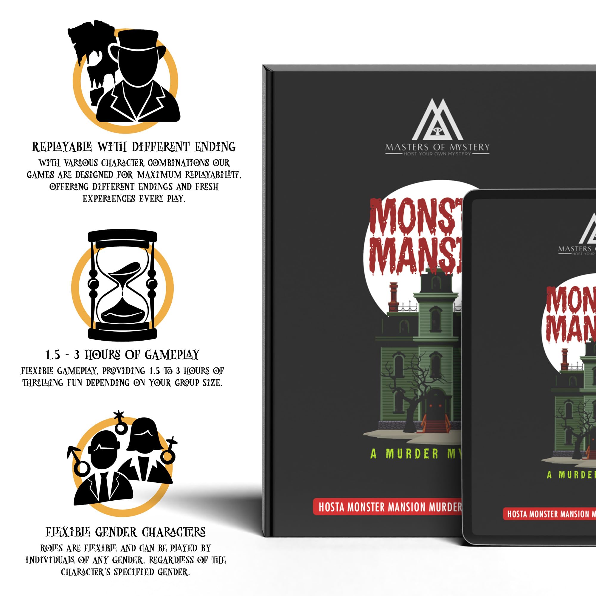 Replay-able Haunted House Murder Mystery Dinner Party Game for Up to 20 Adults, Host A Halloween Dinner Party Game Night - Image 3