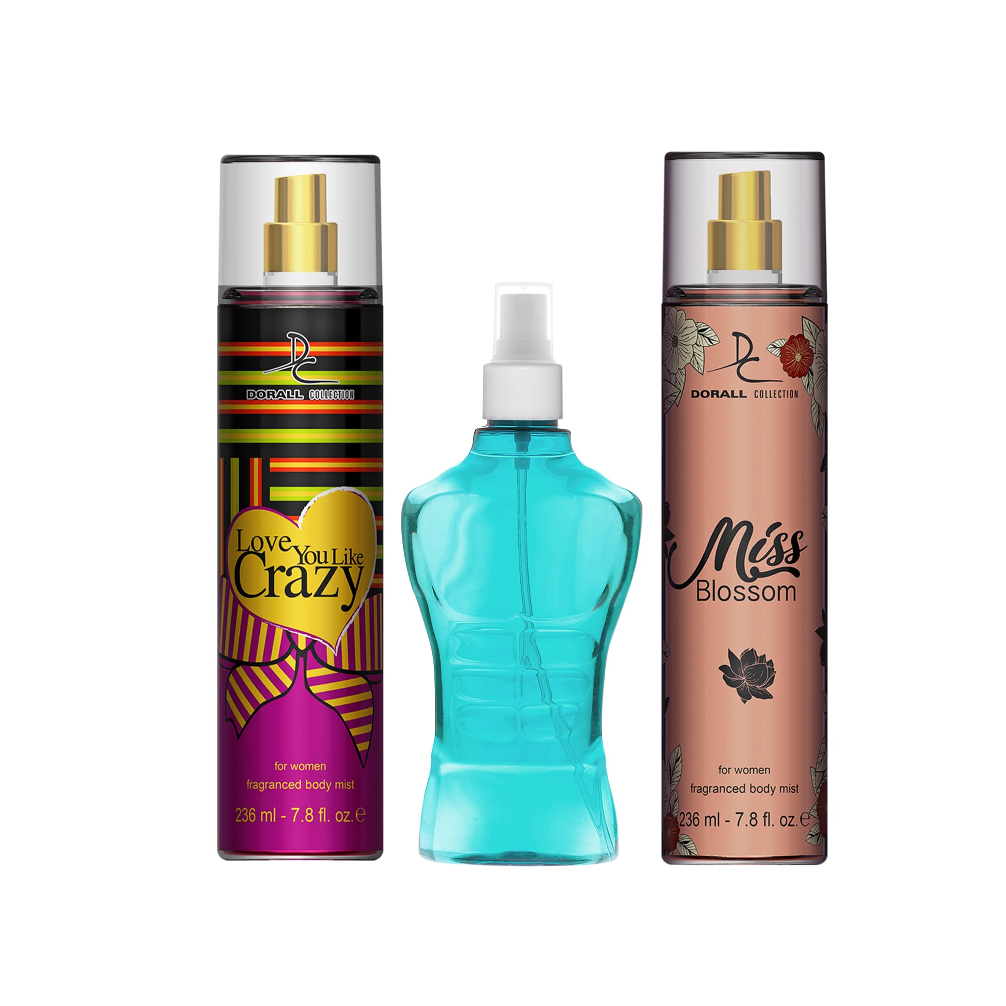 Dorall Collection Love You Like Crazy + Blue Safe + Miss Blossom Body Mist Set 236ml (Pack of 3)-image-47