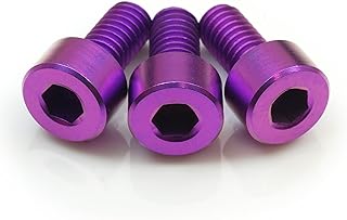 Stainless/Black Alloy Steel/Titanium - Floyd Rose Style Guitar Locking Nut Screws Set - MonsterBolts (Qty 3, Titanium - Fuchsia)