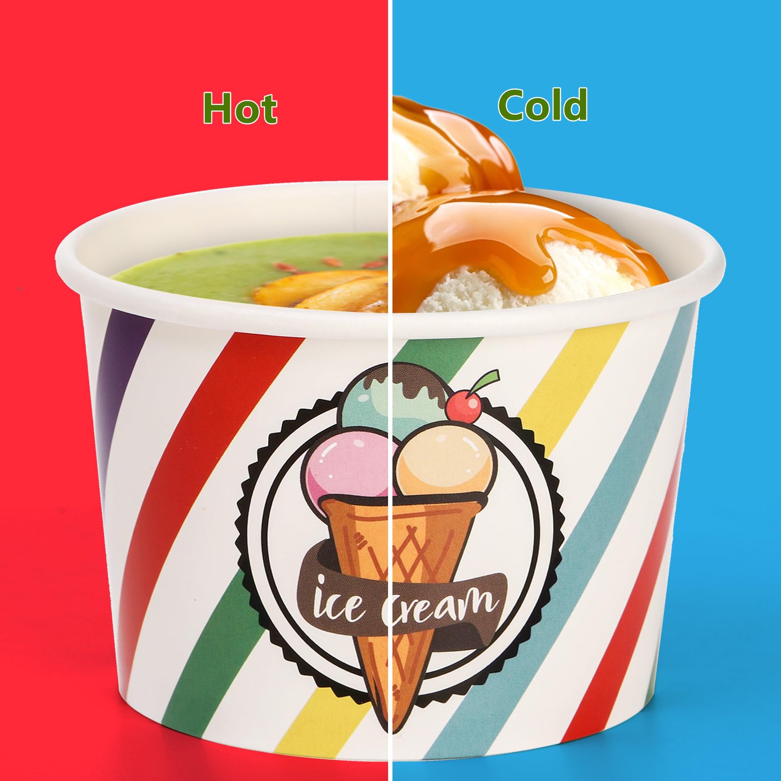 50 Coupes à Glace En Papier Noir 160 Ml - Jetables, Anti-fuites - Pour Desserts Chauds Ou Froids, Fêtes