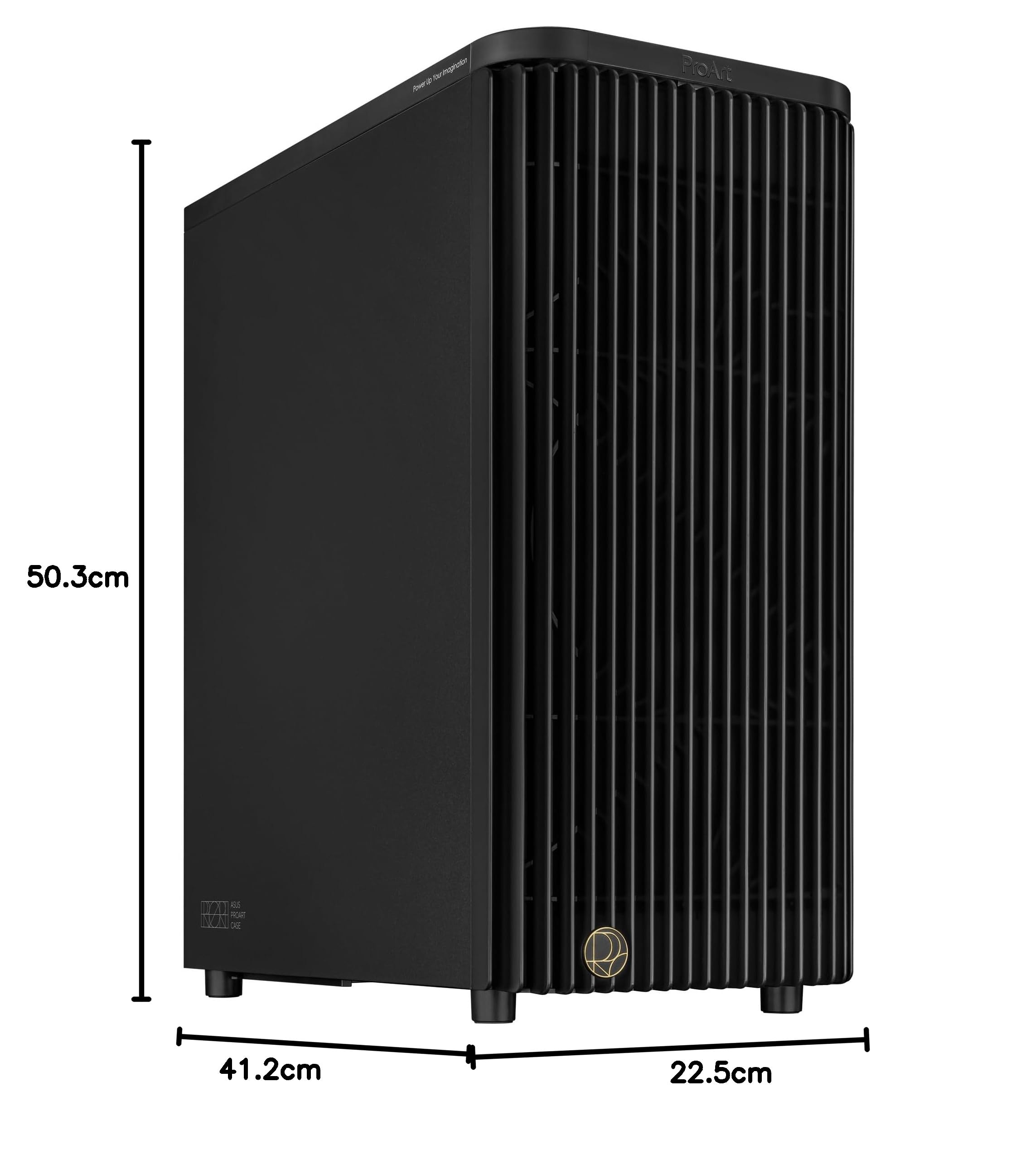 ASUS ProArt PA401, Chasis ATX con Panel de Metal, Compatible con GPU de hasta 314 mm, Dos Ventiladores de 160 mm, Bloqueo del Panel Lateral, Soporte para Fuente de alimentación extraíble