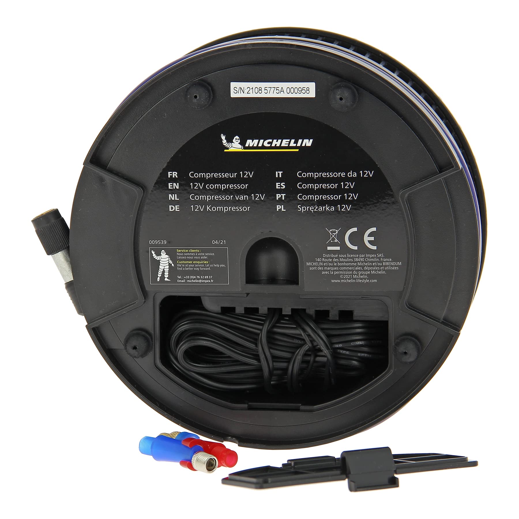 MICHELIN Compressore auto 12 V con manometro integrato, 100 PSI, 6,9 Bar