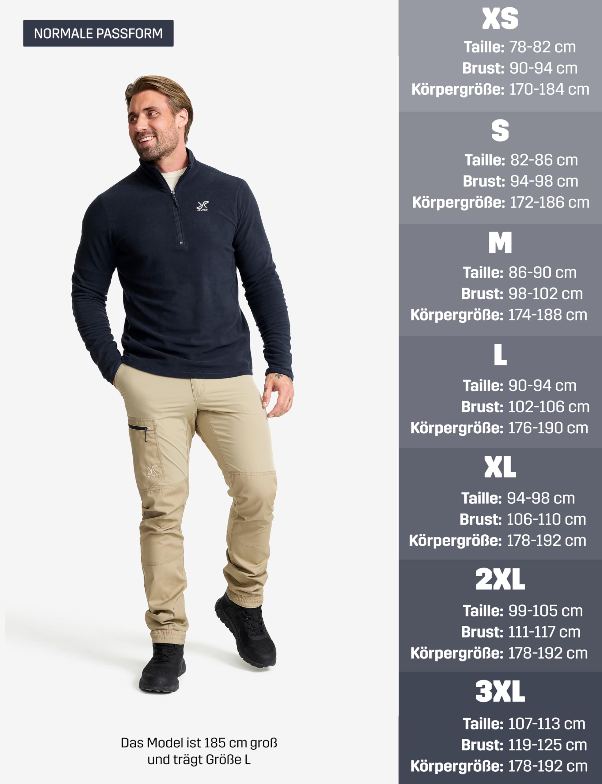 RevolutionRace Hiker Half-Zip Fleece für Herren, Leichter und elastischer Fleece mit halbem Reißverschluss
