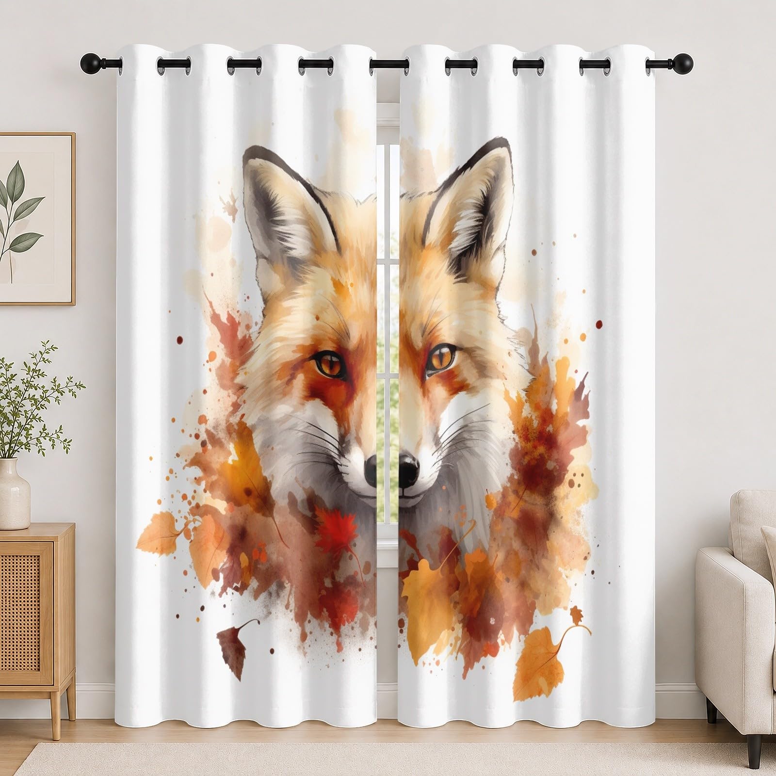 Rideaux thermiques contre le froid et la lumière opaque blanche renard 75x166cm