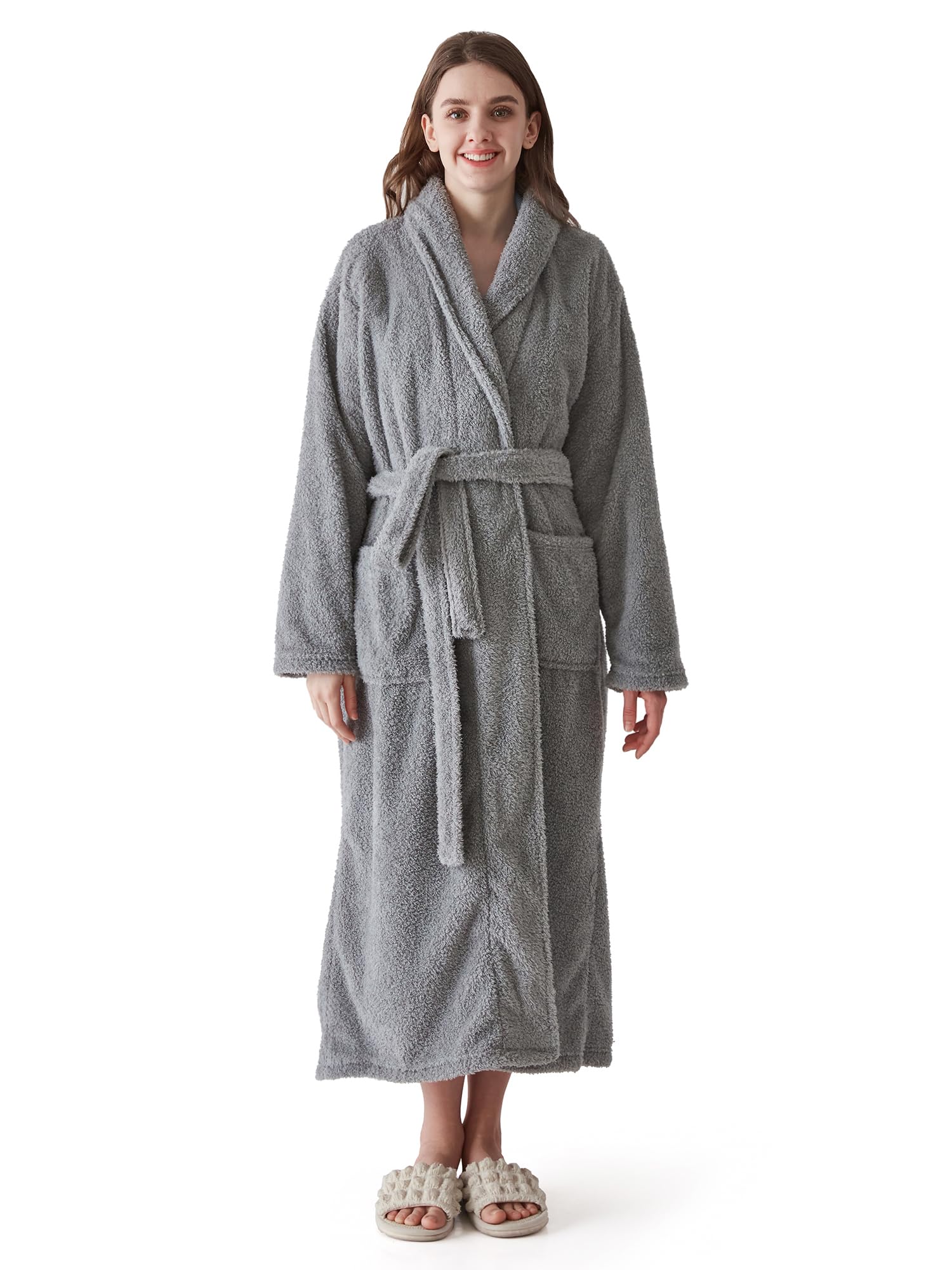 KORBLISS Robes for Women – Premium Plush Fleece Long Bathrobe for Women with Shawl Collar, Soft Warm Womens Robe