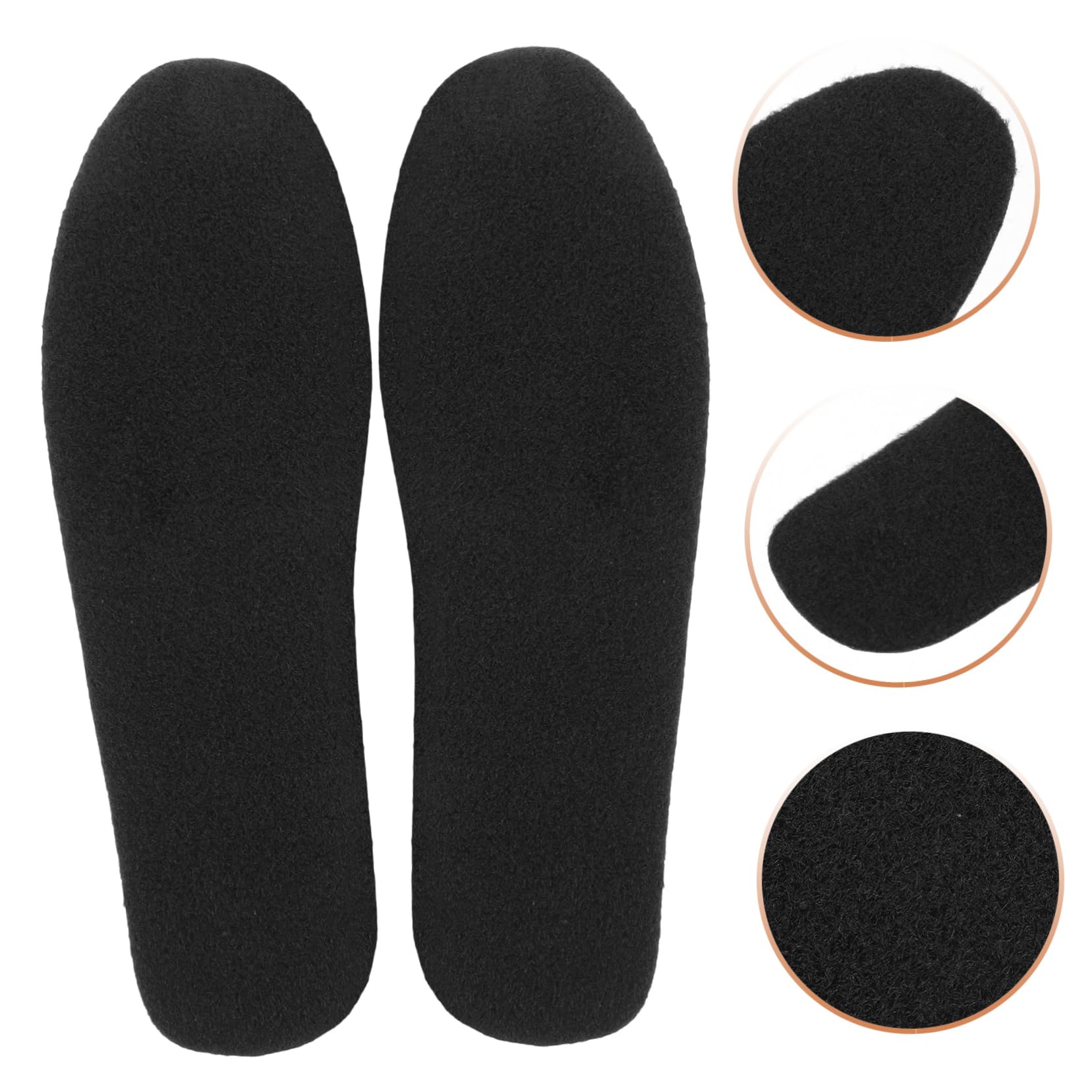 FRCOLOR 10 Pairs Felt Insole Warm Insoles Shoe Inserts Boot Inserts Black Boots for Women Shoe Cushions Felt Boots Insoles Shoe Pads Heels Boots Absorb Sweat Winter Shoes Men and Women