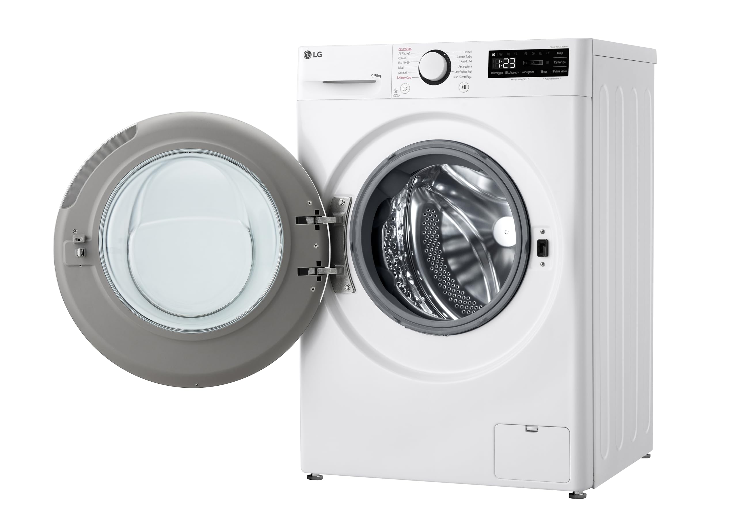 LG D2R5S09TSWW Lavasciuga 9.5 kg, Classe A-10%/E