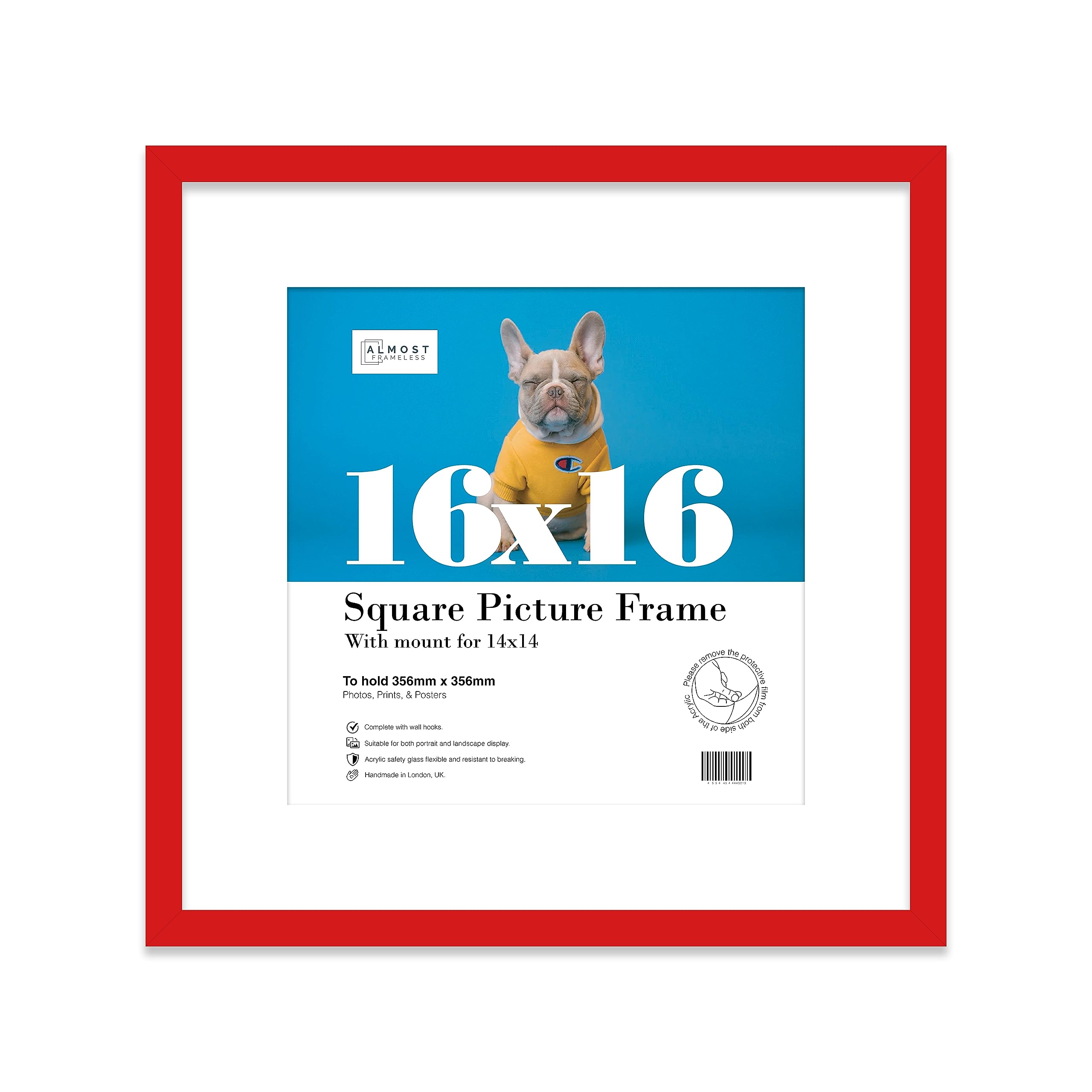 9X9" Orange Picture Frame9X9" Square Frame With 7X7" Mount For 9X9"/7X7" Pictures Classic Style Photo Display1 Pack from B&Q