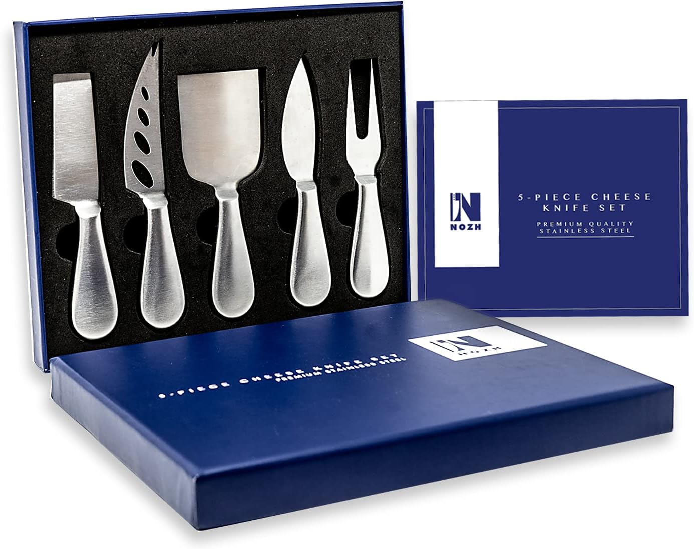 Nozh 5-piece Stainless Steel Cheese Knife Set Cheese Knives Set Makes a Desirable Gift – Functional Charcuterie Utensils – Gift Ready Charcuterie Board Accessories – Cheese Board Knife Set Nozh 5-piece Stainless Steel Cheese Knife Set Cheese Knives Set Makes a Desirable Gift – Functional Charcuterie Utensils – Gift Ready Charcuterie Board Accessories – Cheese Board Knife Set