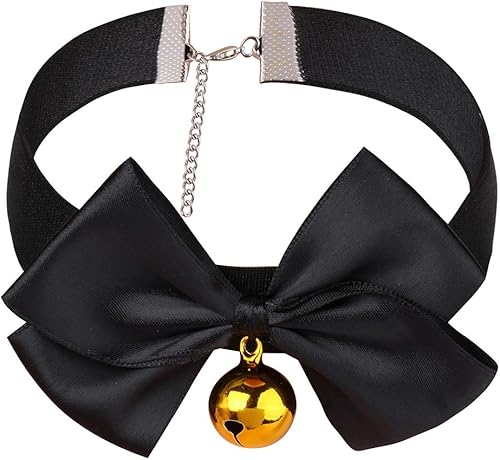 ACSUSS Collar con lazo para adultos con campanilla y gato Cosplay