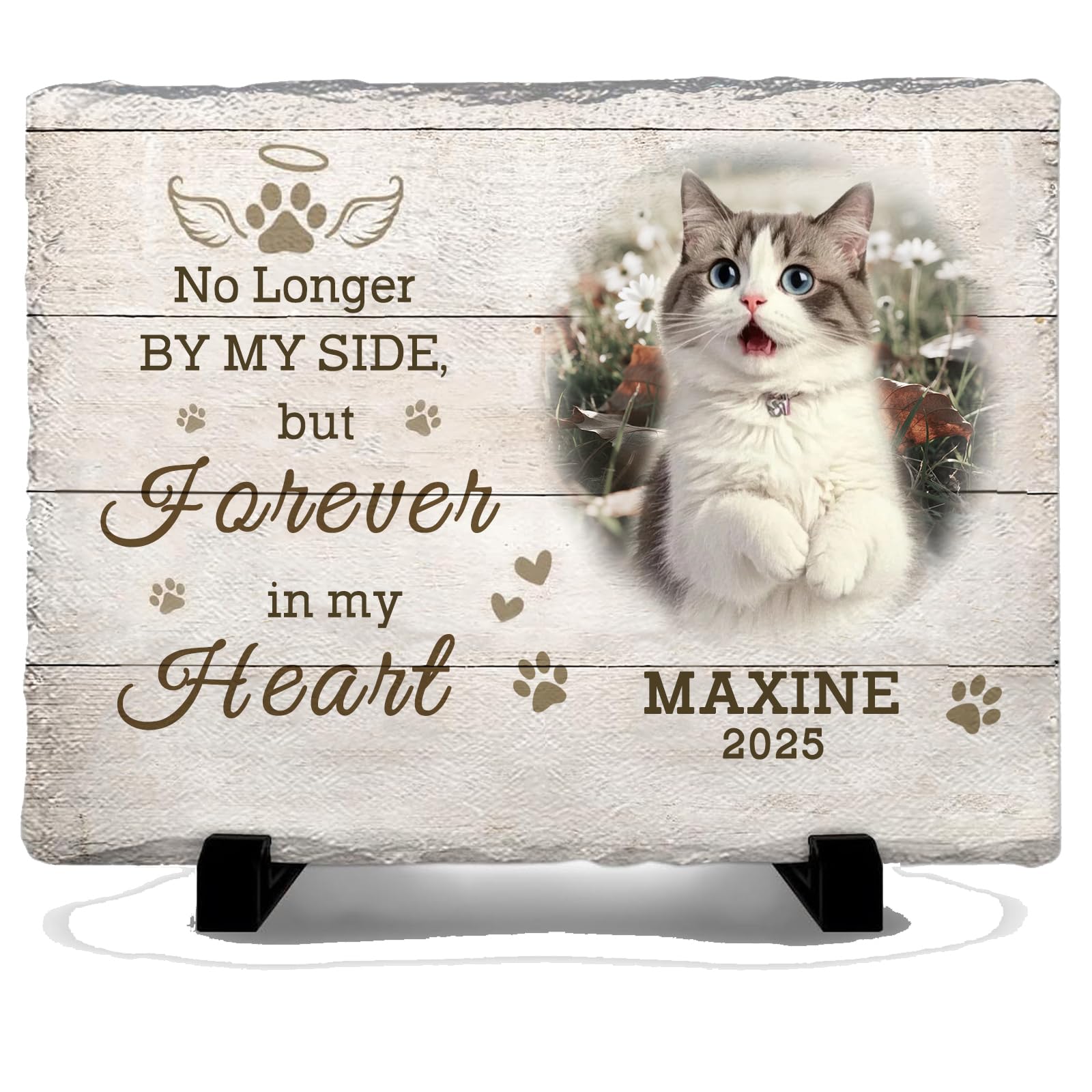 Personalized Pet Memorial Stone Custom Dog Memorial Gifts for Loss of Dog with Photo Name Date Dog Remembrance Gift Loss of Dog Sympathy Gift for Dog Cat Lovers (WS11)