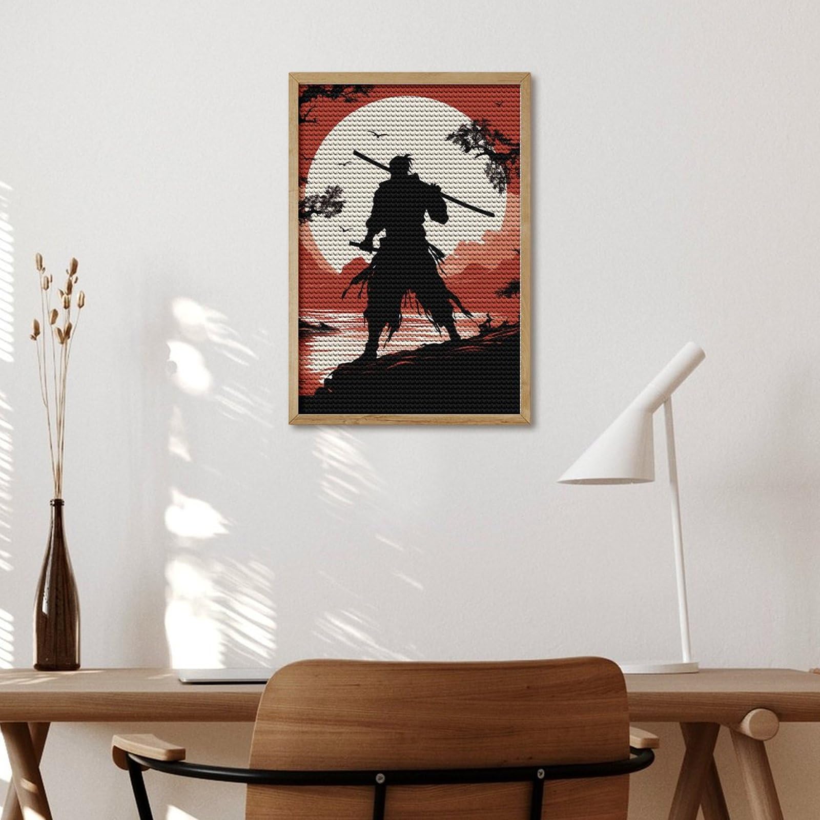 5D Diamond Art Japanse samurai grote diamant schilderij kit, diamant kunst schilderij kits voor volwassenen, doe-het-zelf volledige boor kristal kunst strass borduurwerk foto's kunst ambachten, huis