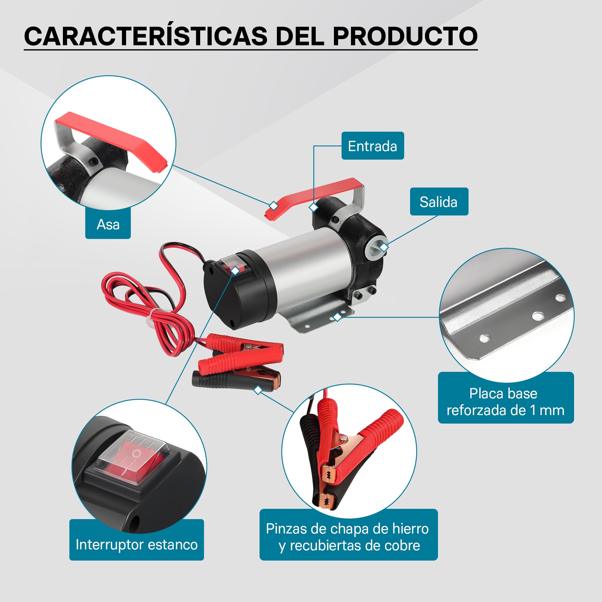 Bomba autoaspirante para bio diésel combustible aceite gasóleo 12V 150W 40l/min bomba de extracción