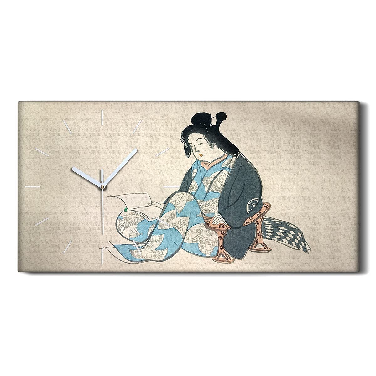 Horloge sur toile sans tic-tac 60x30cm art mural pour le sommeil